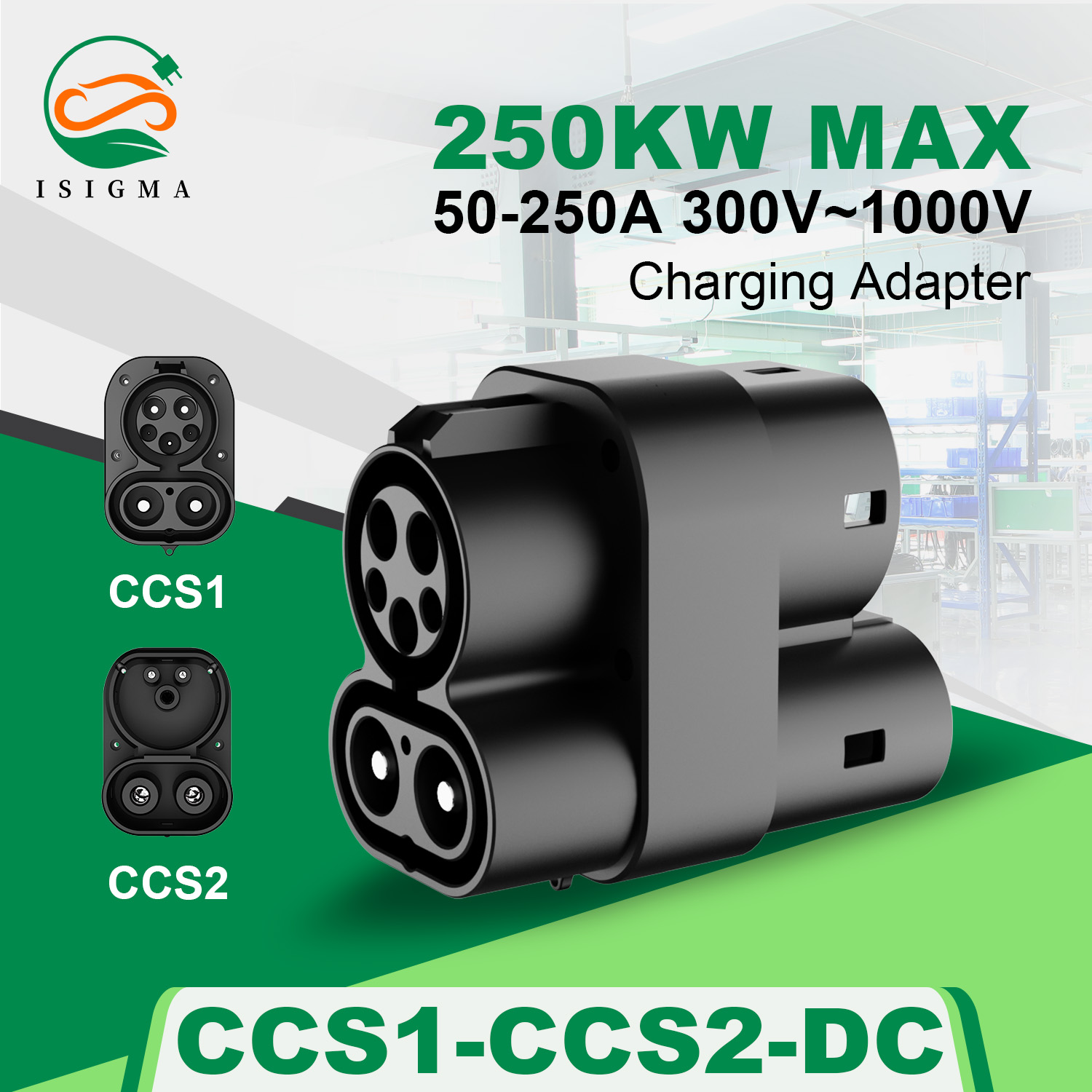 Ccs2 To Ccs1 Fast Charge Adapter 250Kw - Isigma, adapter do ładowania prądem stałym